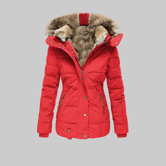 Women’s Puffer Jacket With Faux Fur Hood