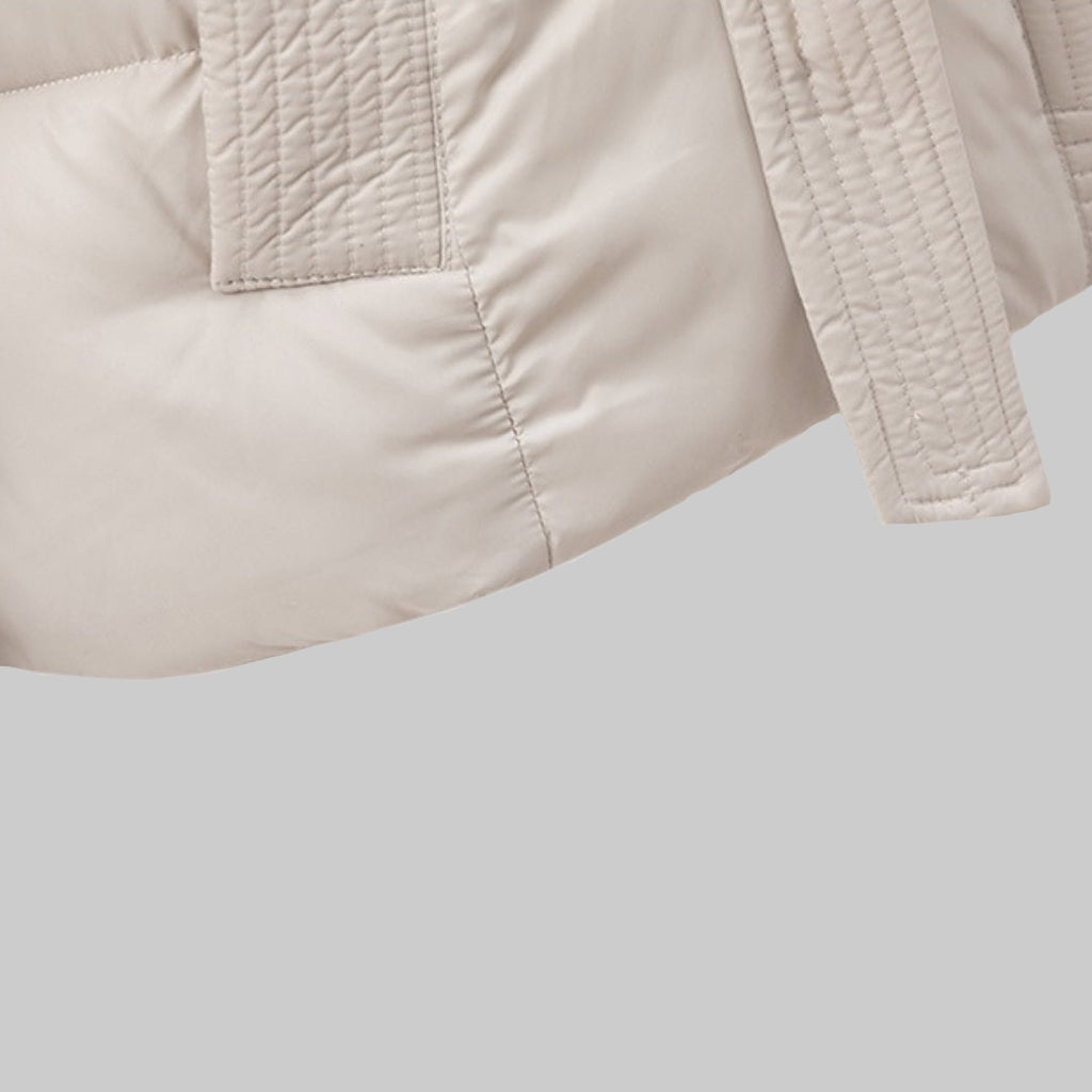 Women’s Hooded Puffer Jacket With Belt