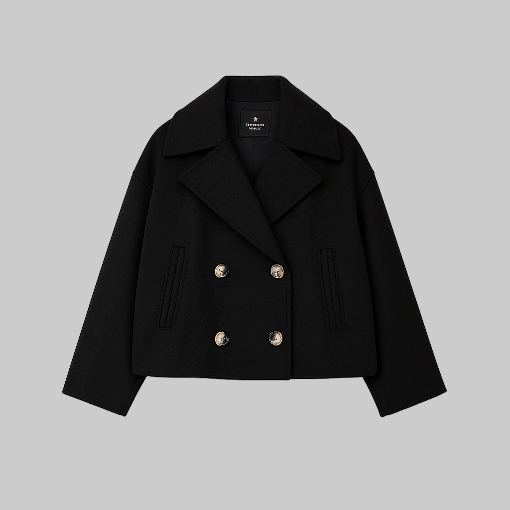Women’s Short Coat With Wide Lapels
