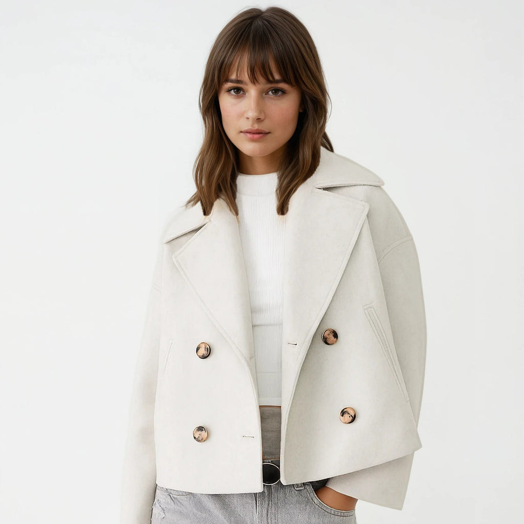 Women’s Short Coat With Wide Lapels