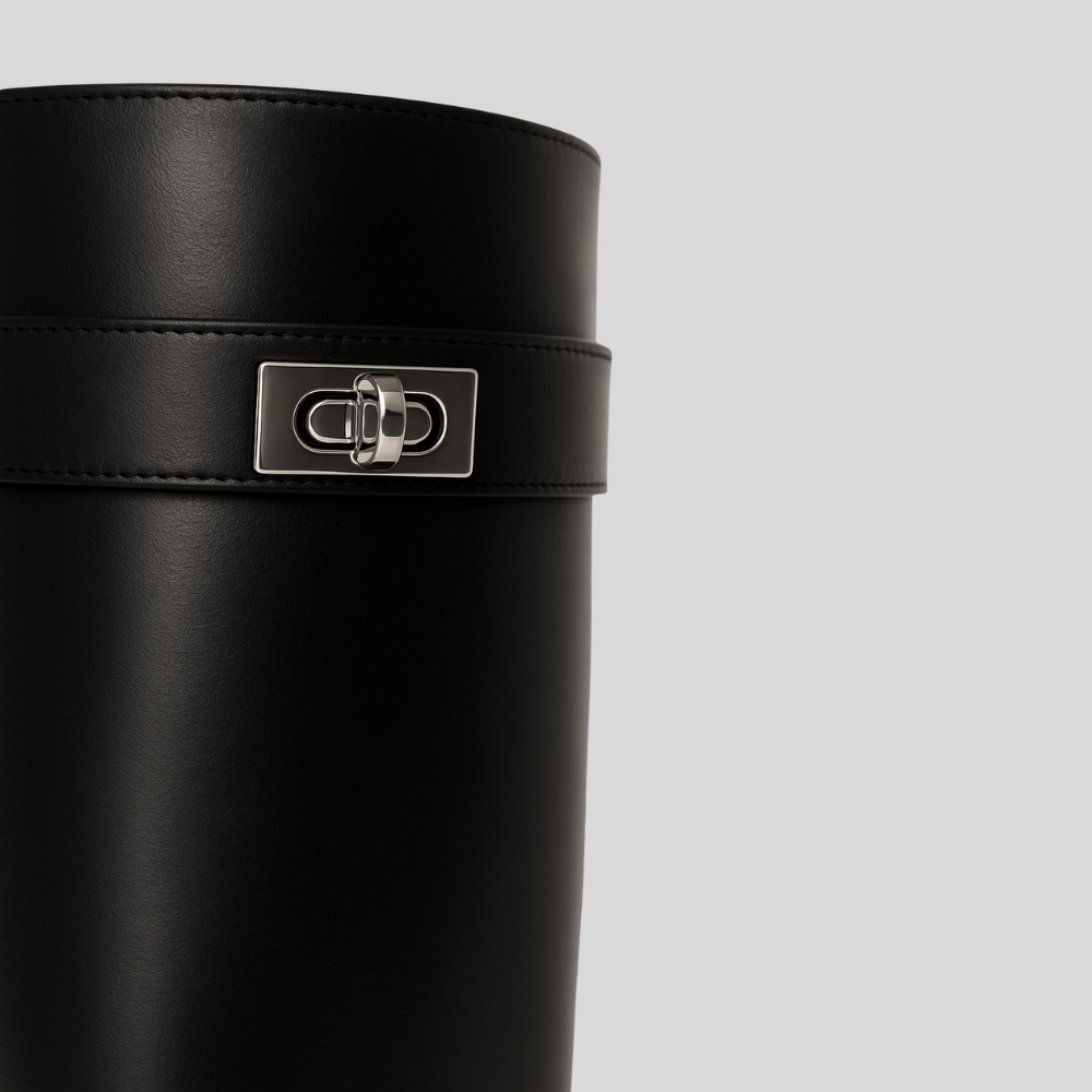 Women’s Knee High Boots Pointed Toe Lock Detail