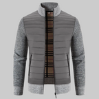 Men’s Quilted Fleece Jacket With Knitted Sleeves