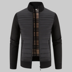 Men’s Quilted Fleece Jacket With Knitted Sleeves