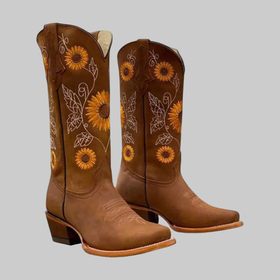 Women’s Western Cowboy Boots Embroidered Floral