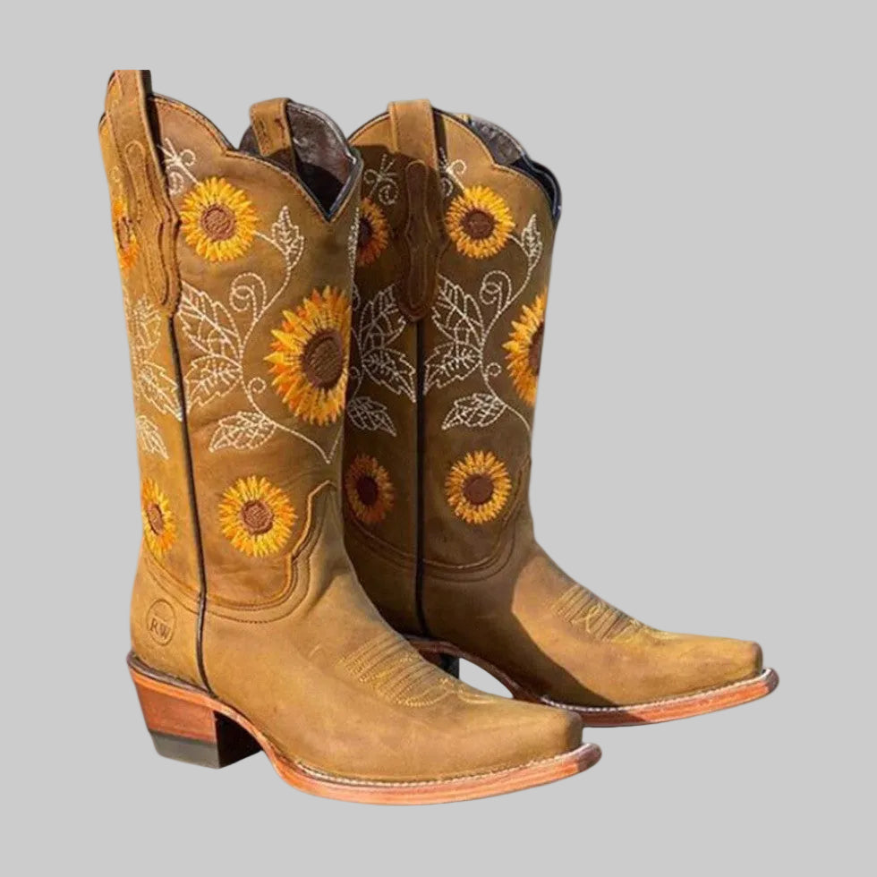 Women’s Western Cowboy Boots Embroidered Floral