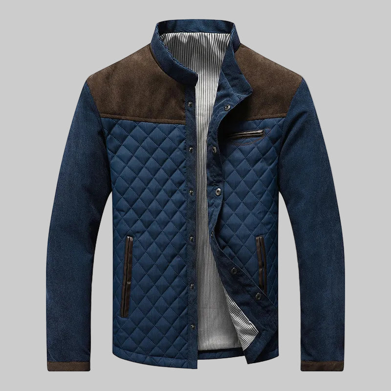 Men’s Quilted Jacket With Stand Collar