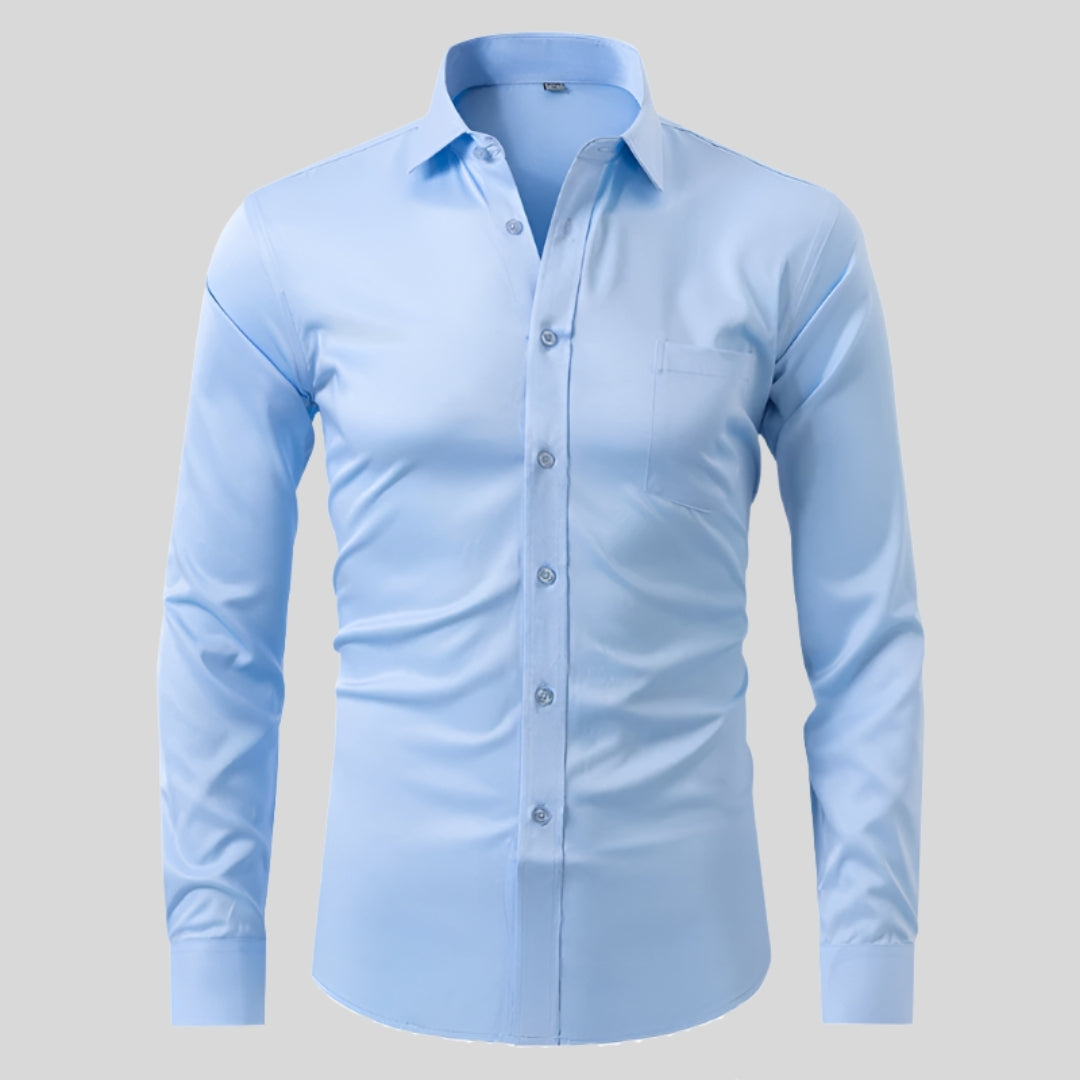 Men’s Long Sleeve Business Shirt Formal Button-Up