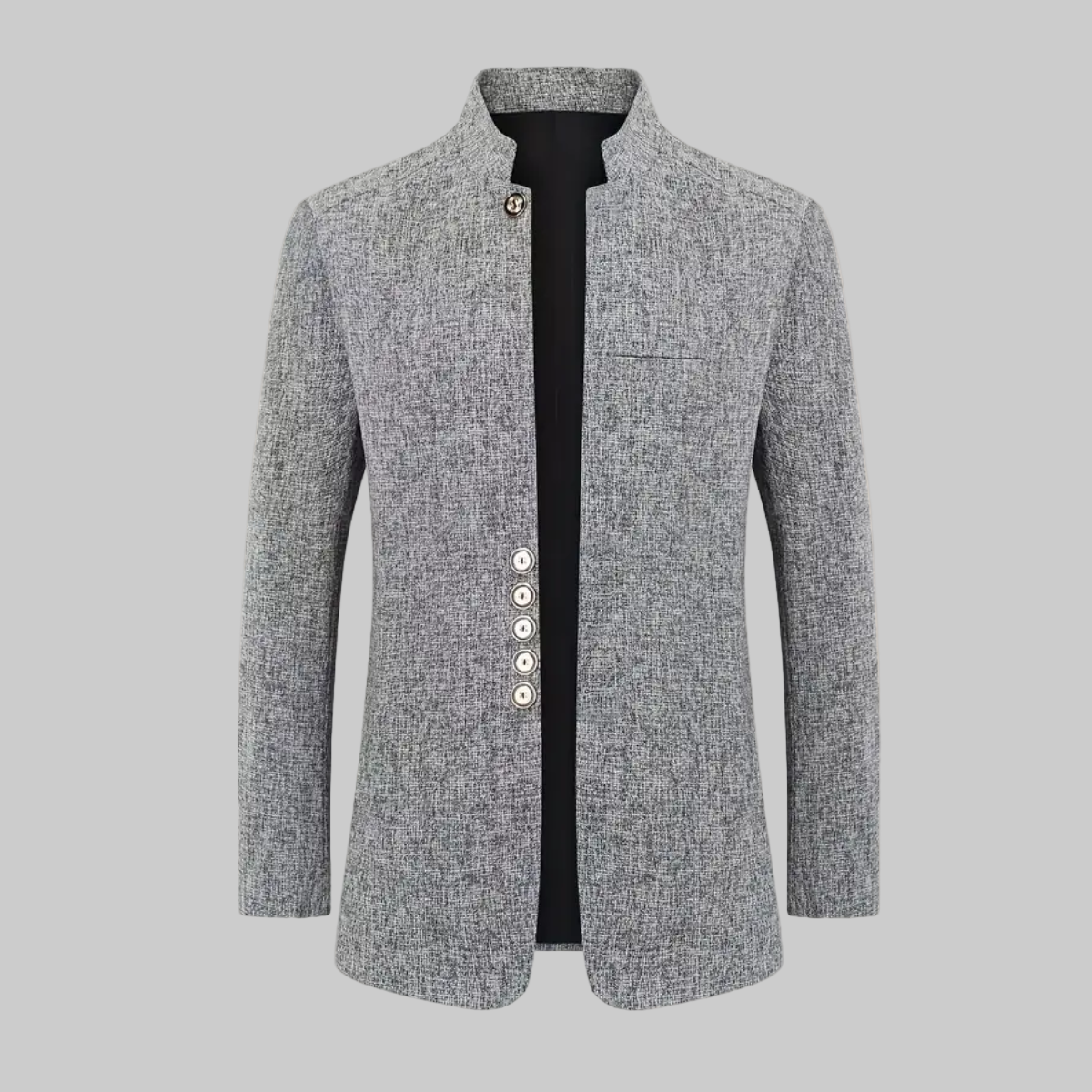 Men’s Stand Collar Jacket With Pockets