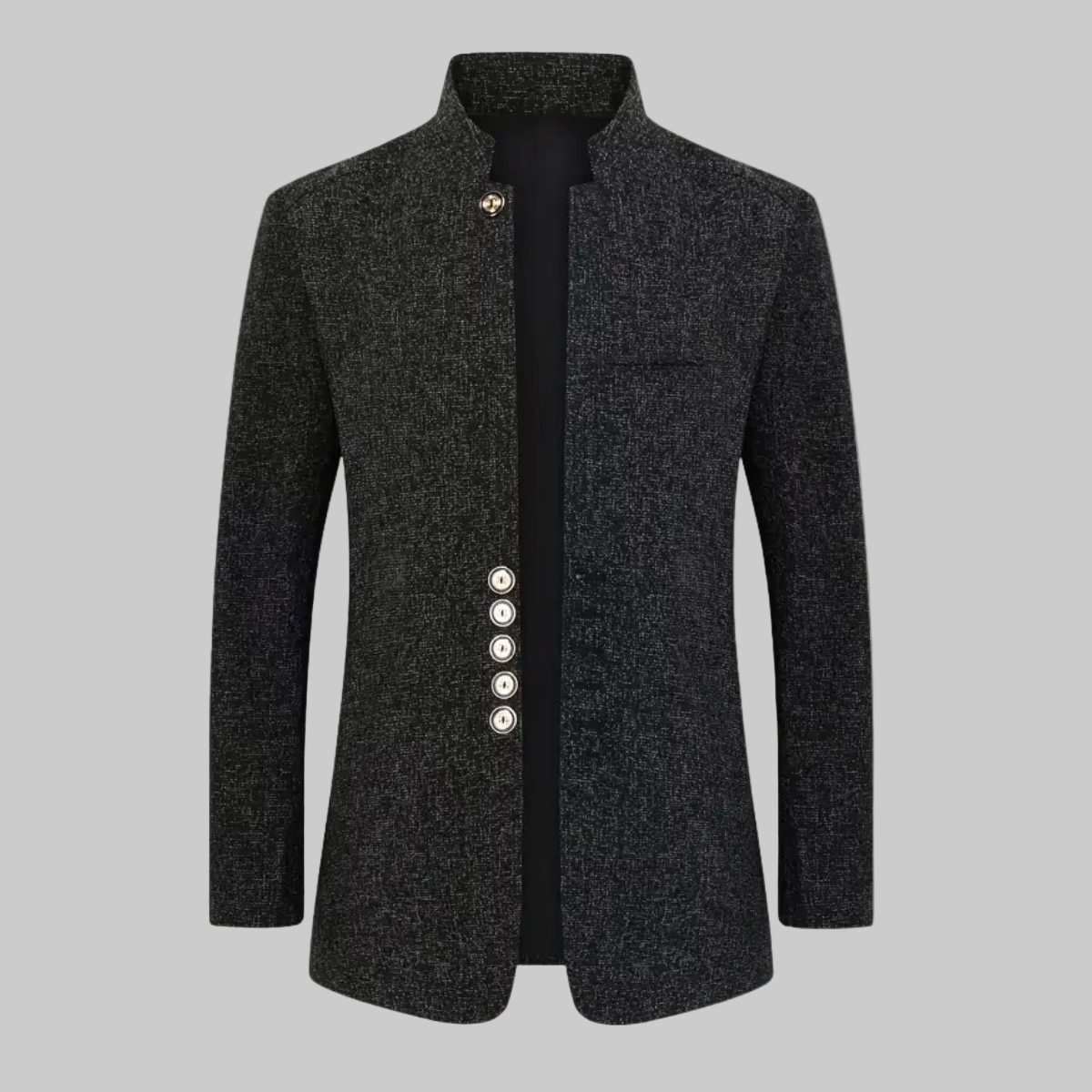 Men’s Stand Collar Jacket With Pockets