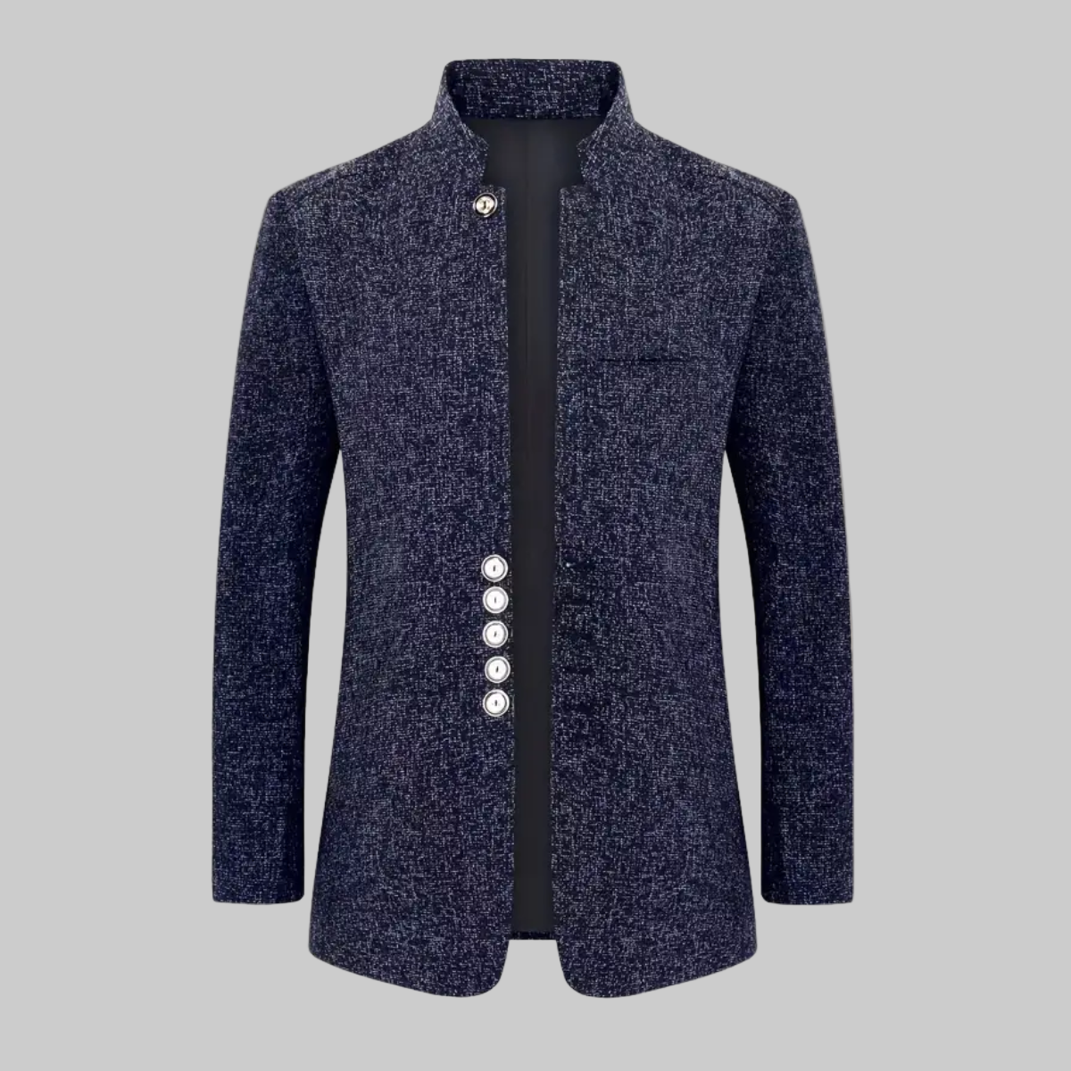 Men’s Stand Collar Jacket With Pockets