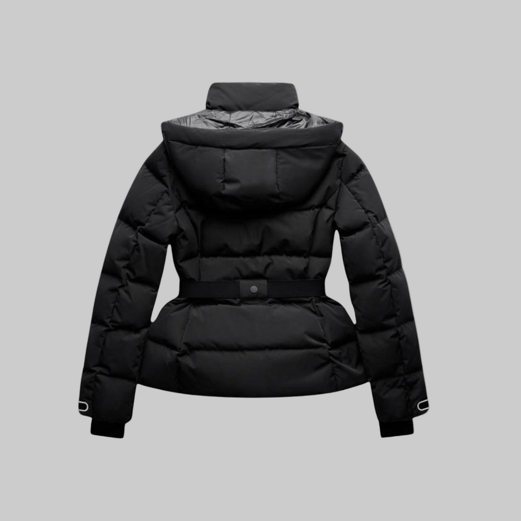 Women's Water-Resistant Puffer Jacket with Belt